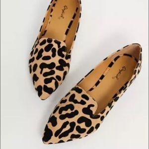 NWOT Qupid Leopard Loafers - Size 10